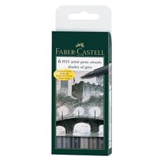 Faber-Castell - Pitt Artist Pen Brush Tuschestift, 6er Etui, Shades of grey