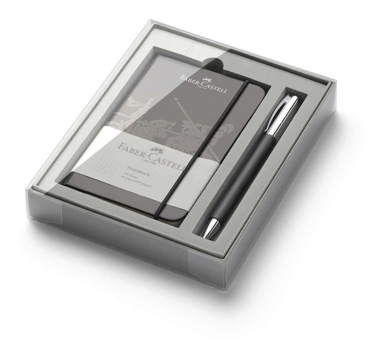 Faber-Castell - Ambition Edelharz Kugelschreiber Set, 2-teilig, schwarz