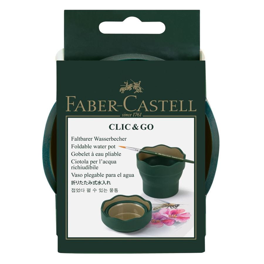 Faber-Castell - Clic&Go Wasserbecher, dunkelgrün
