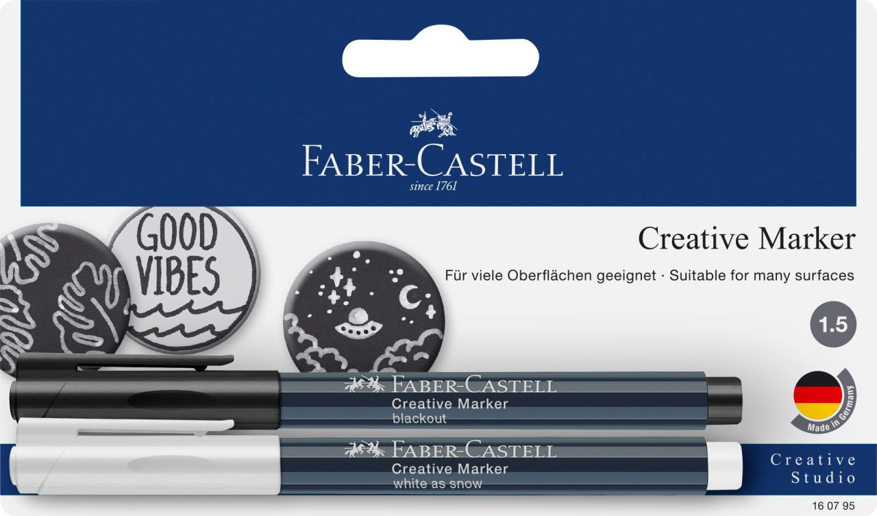 Faber-Castell - Creative Marker white as snow/blackout
