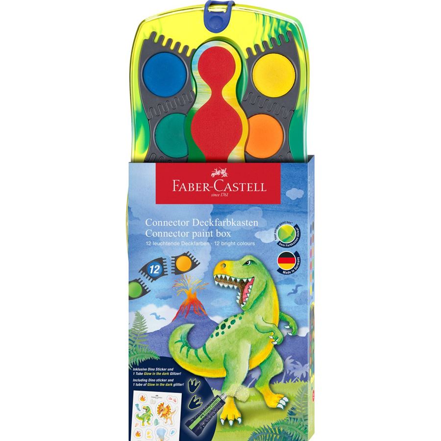 Faber-Castell - Farbkasten Connector 12 Farben Dino