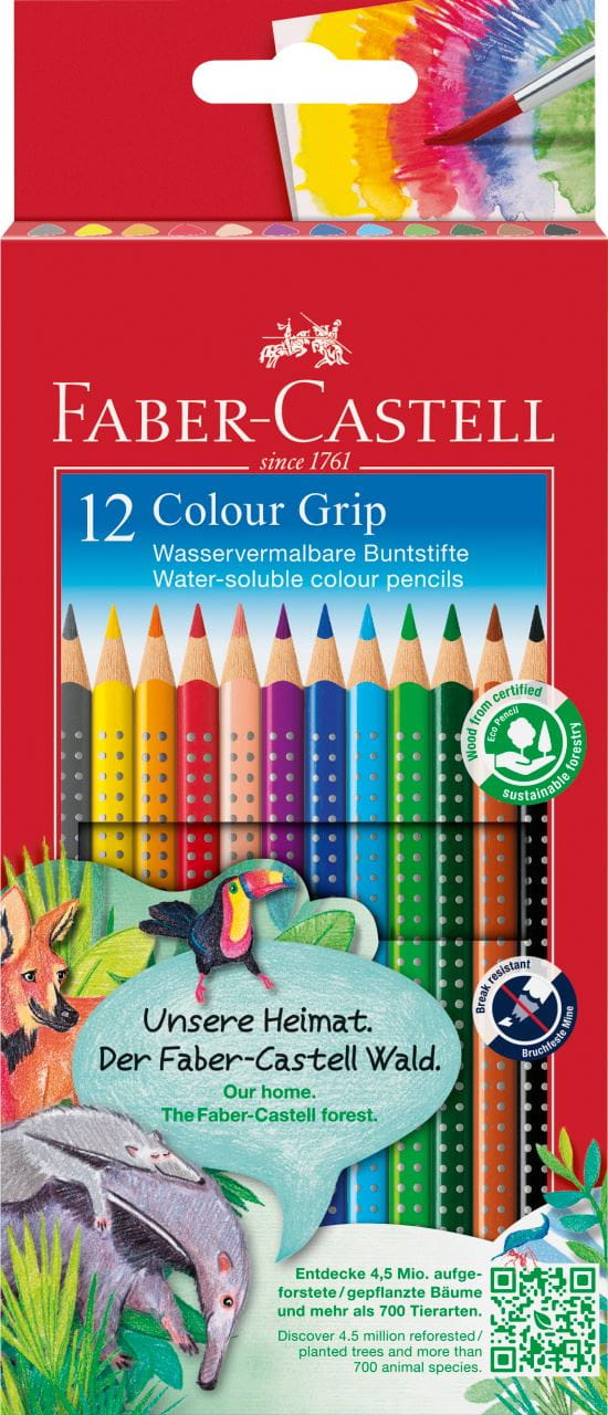 Faber-Castell - Colour Grip Buntstift, 12er Kartonetui