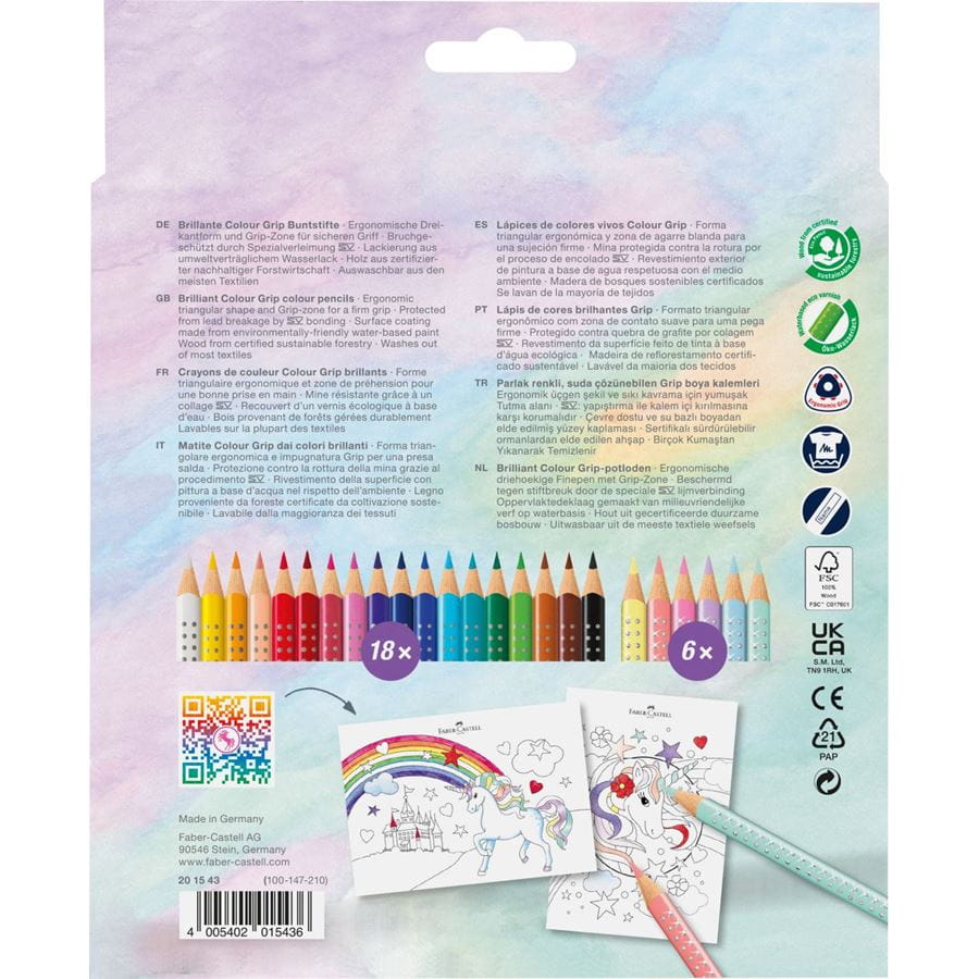 Faber-Castell - Buntstift Colour Grip Einhorn 18+6