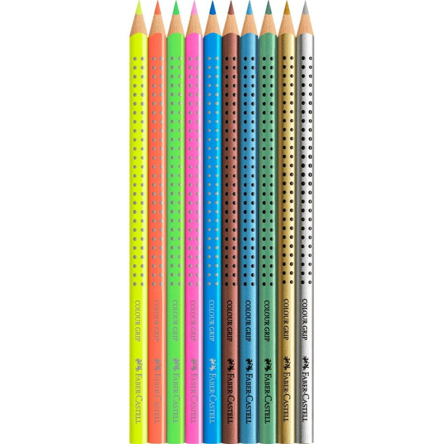 Faber-Castell - Colour Grip Buntstift Malset „Rakete“, 10-teilig