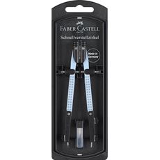 Faber-Castell - Zirkel Schnellverstellzirkel Grip mit Gelenken, sky blue