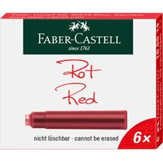 Faber-Castell - Tintenpatronen, Standard, 6x rot