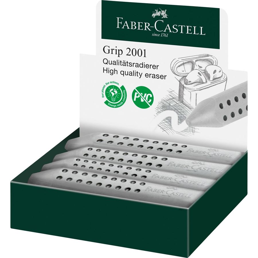 Faber-Castell - Grip 2001 Dreikantradierer, grau