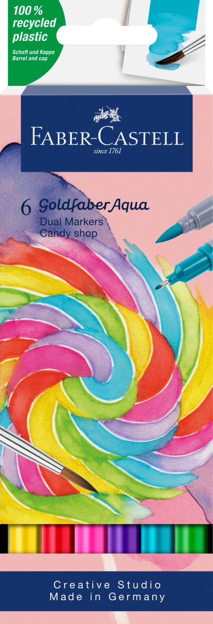 Faber-Castell - Goldfaber Aqua Dual Marker 6er Etui Candy Shop