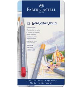 Faber-Castell - Goldfaber Aqua Aquarellstift, 12er Metalletui