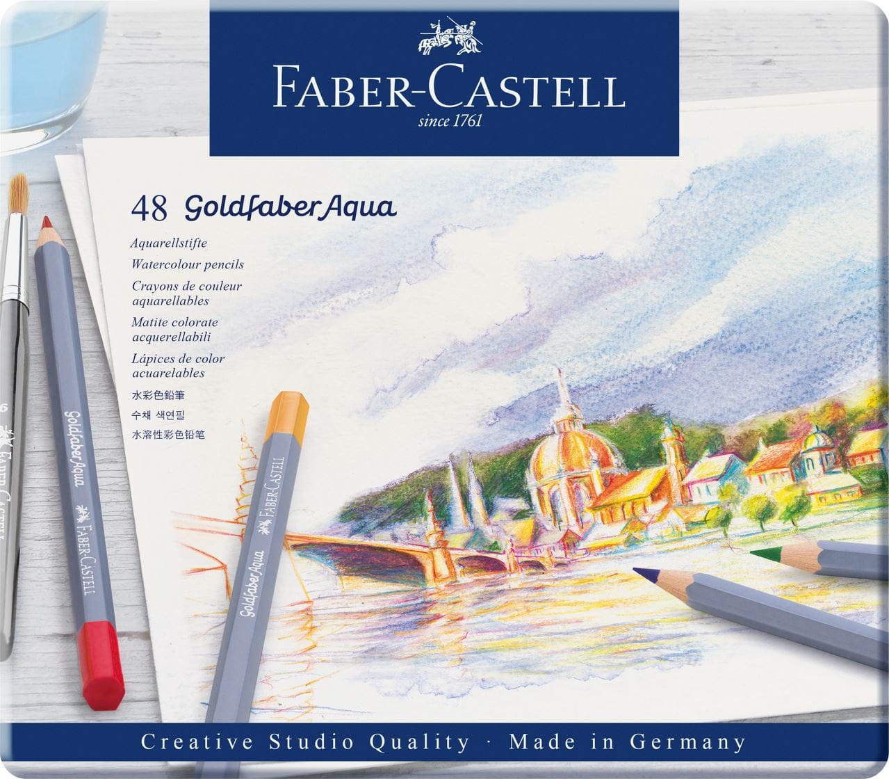 Faber-Castell - Goldfaber Aqua Aquarellstift, 48er Metalletui