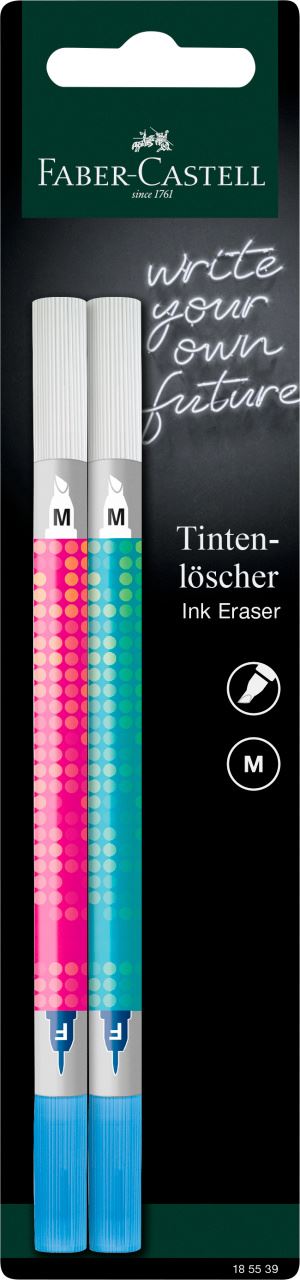 Faber-Castell - Tintenlöscher Korrektur-Keilspitze M,  2er Set