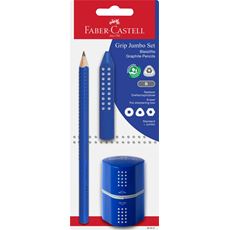 Faber-Castell - Jumbo Grip Bleistift Schreibset auf Blisterkarte, blau