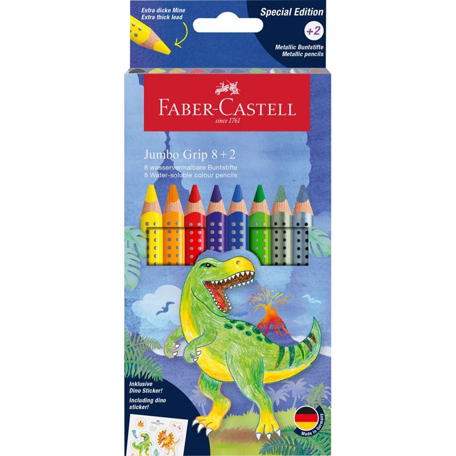 Faber-Castell - Jumbo Grip Bunstift Special Edition Dino, 10er Kartonetui