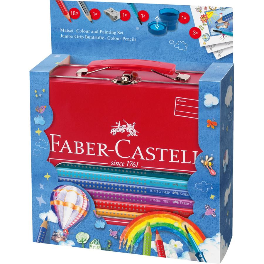 Faber-Castell - Jumbo Grip Malset Heißluftballon, 25 teilig