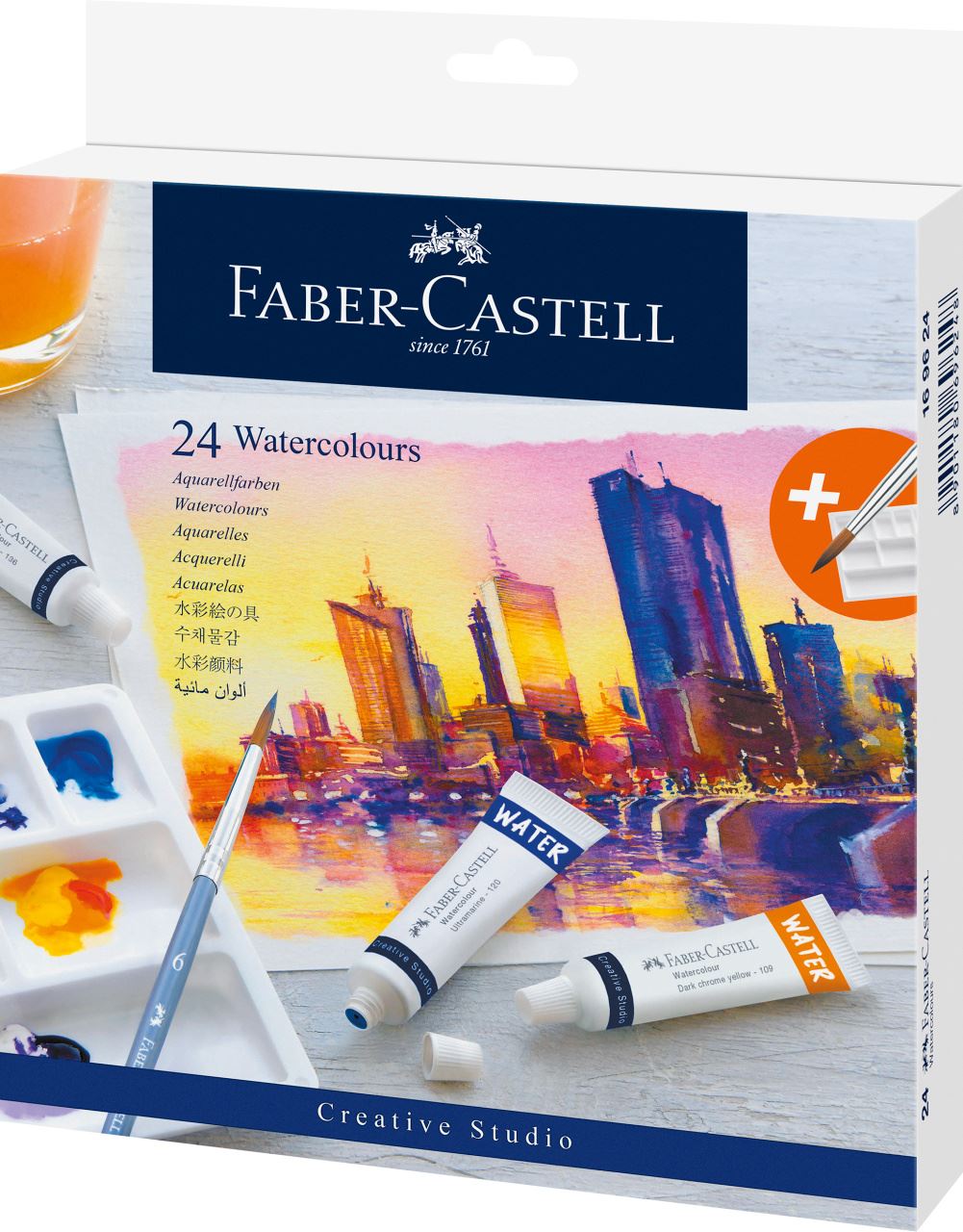 Faber-Castell - Aquarellfarbe, 24er Etui, inklusive Mischpalette