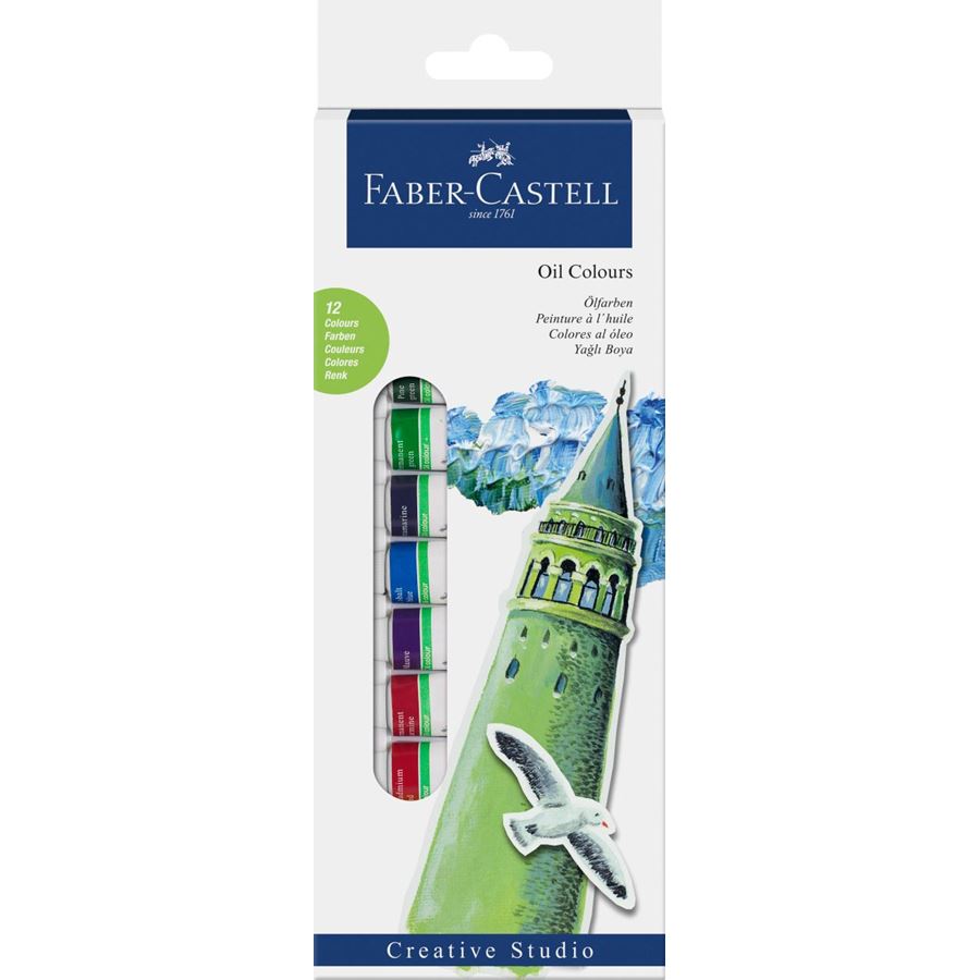 Faber-Castell - Starterset Ölfarbe, 12er Etui, 12x 12 ml Tube