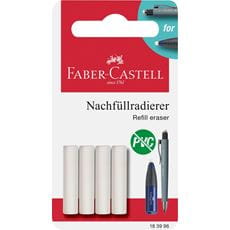 Faber-Castell - Ersatzradierer für Radierer-Spitzer Kombi, Poly Mat, 4er Set
