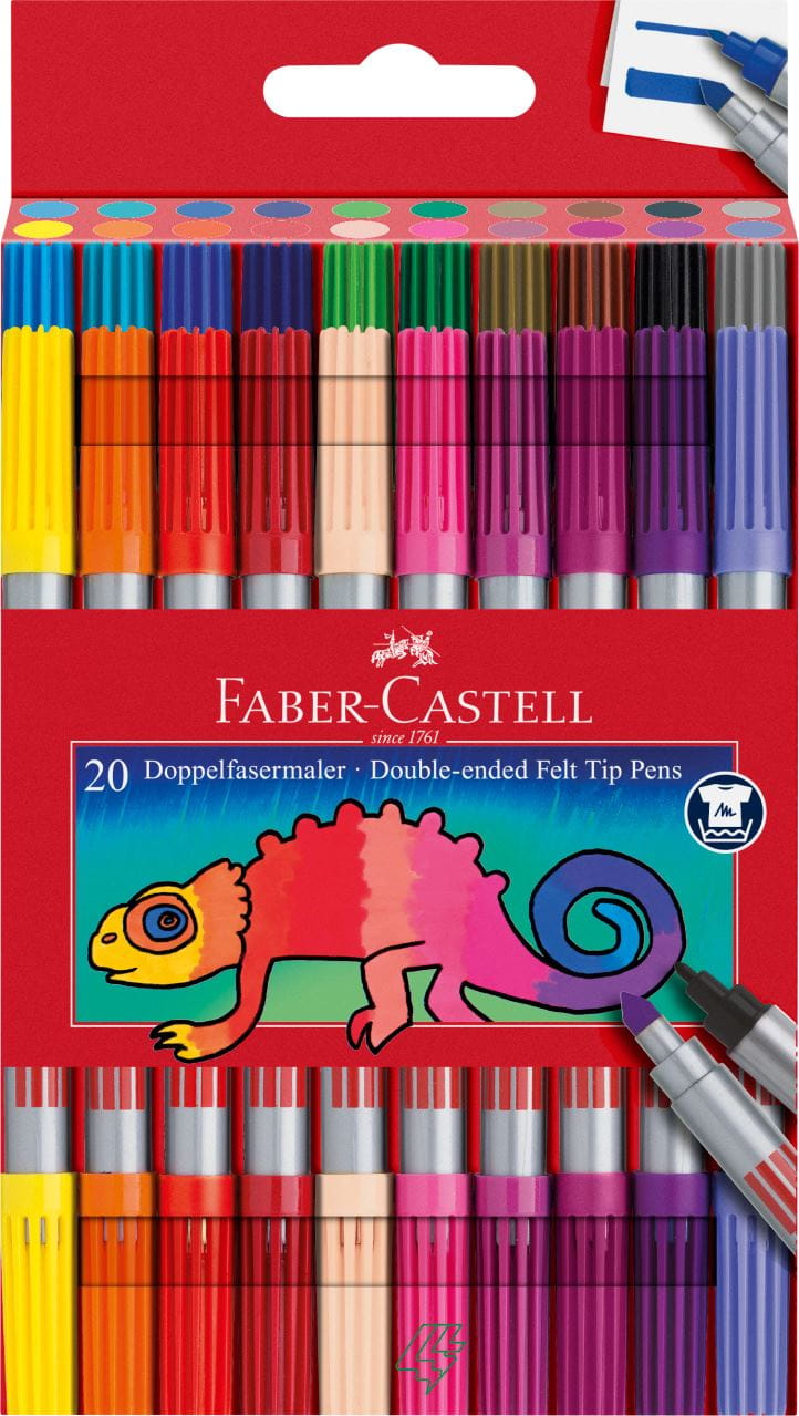 Faber-Castell - Doppelender Filzstift, 20er Kartonetui