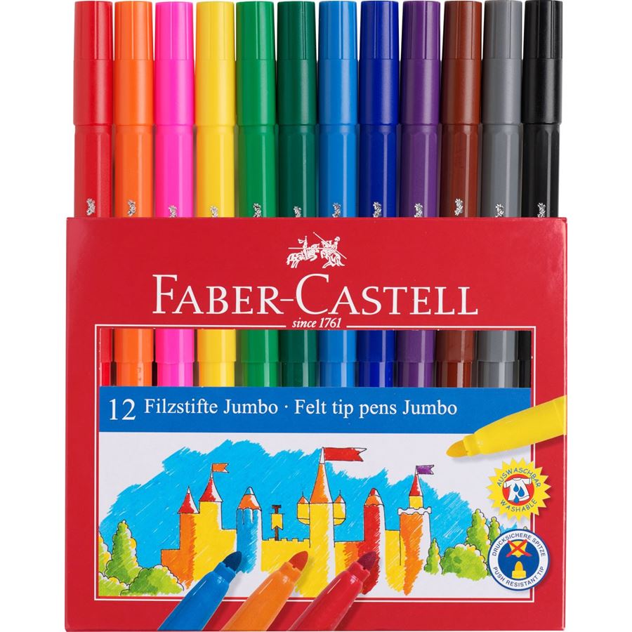 Faber-Castell - Filzstift Jumbo, 12er Kartonetui