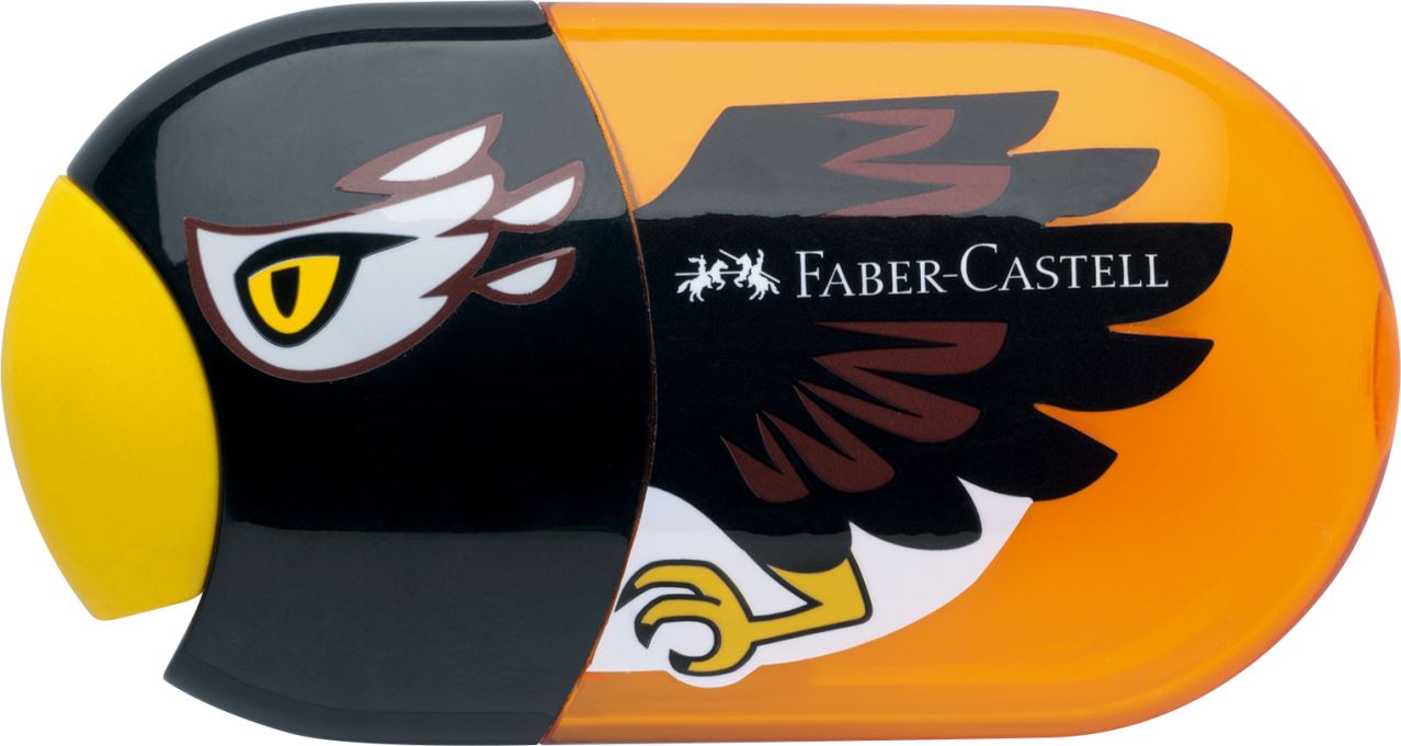 Faber-Castell - Tiermotive Doppelspitzdose mit Radierer, Motiv Adler
