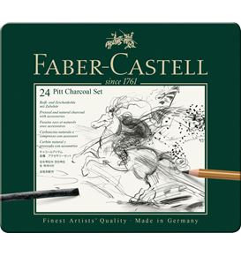 Faber-Castell - Pitt Charcoal Set, 24er Metalletui