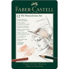 Faber-Castell - Pitt Monochrome Set, 12er Metalletui