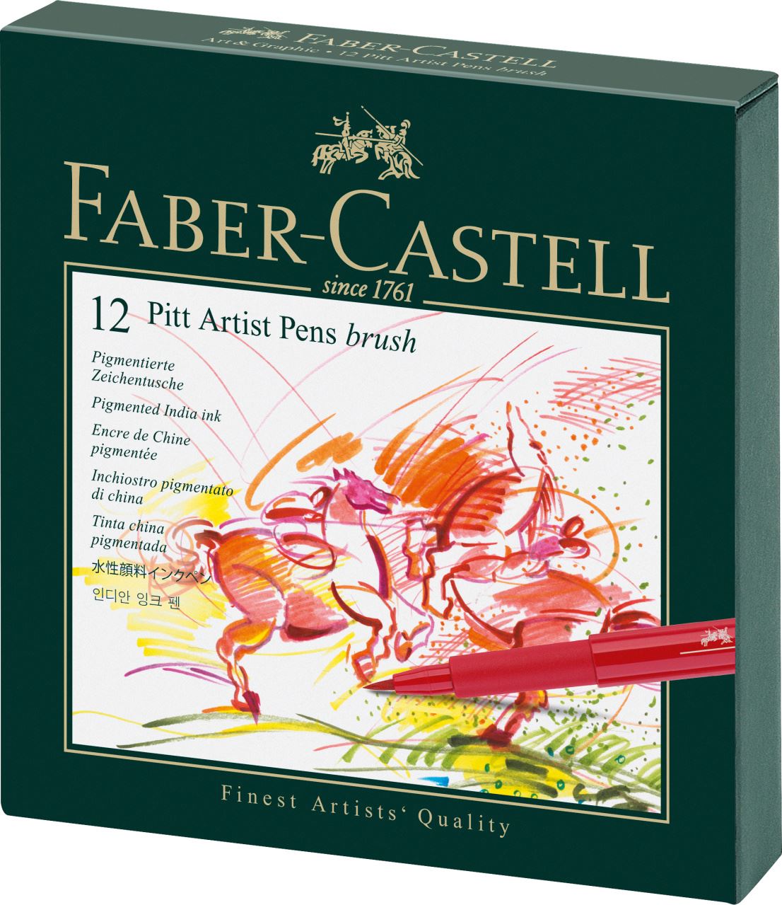 Faber-Castell - Pitt Artist Pen Brush Tuschestift, 12er Atelierbox