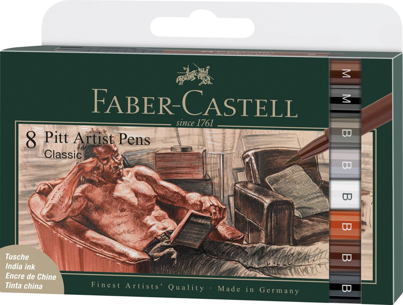 Faber-Castell - Pitt Artist Pen Tuschestift, 8er Etui, Classic