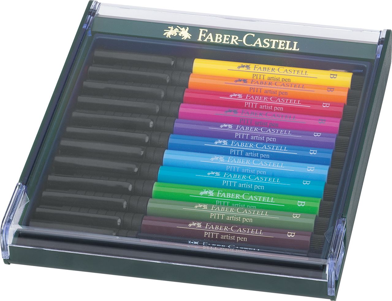 Faber-Castell - Pitt Artist Pen Brush Tuschestift, 12er Etui, Basisfarben
