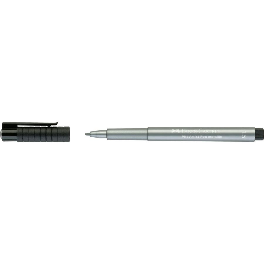 Faber-Castell - Pitt Artist Pen Metallic 1.5 Tuschestift, silber