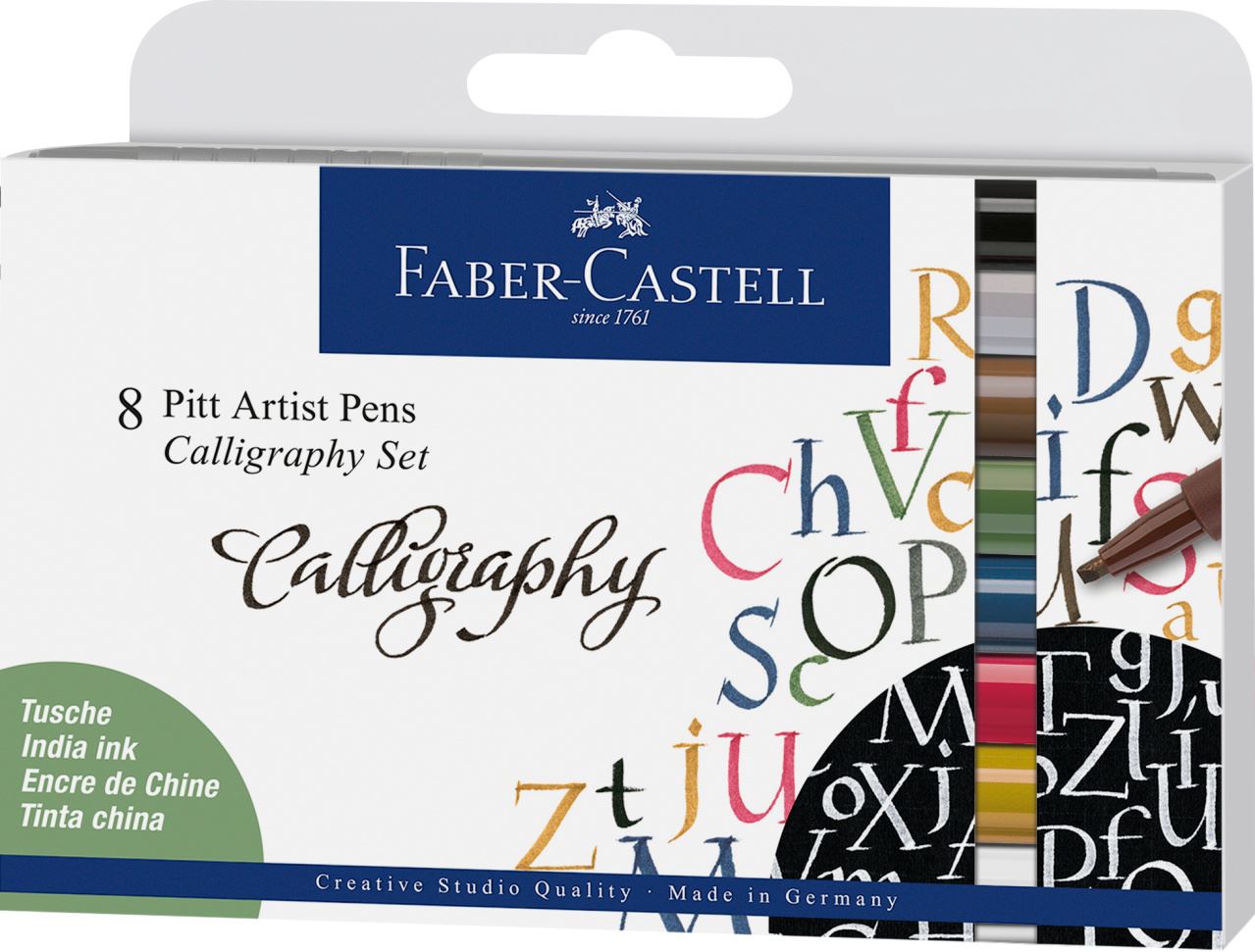 Faber-Castell - Pitt Artist Pen Calligraphy Tuschestift, 8er Etui