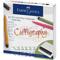 Faber-Castell - Pitt Artist Pen Tuschestift Calligraphy, 12er Atelierbox