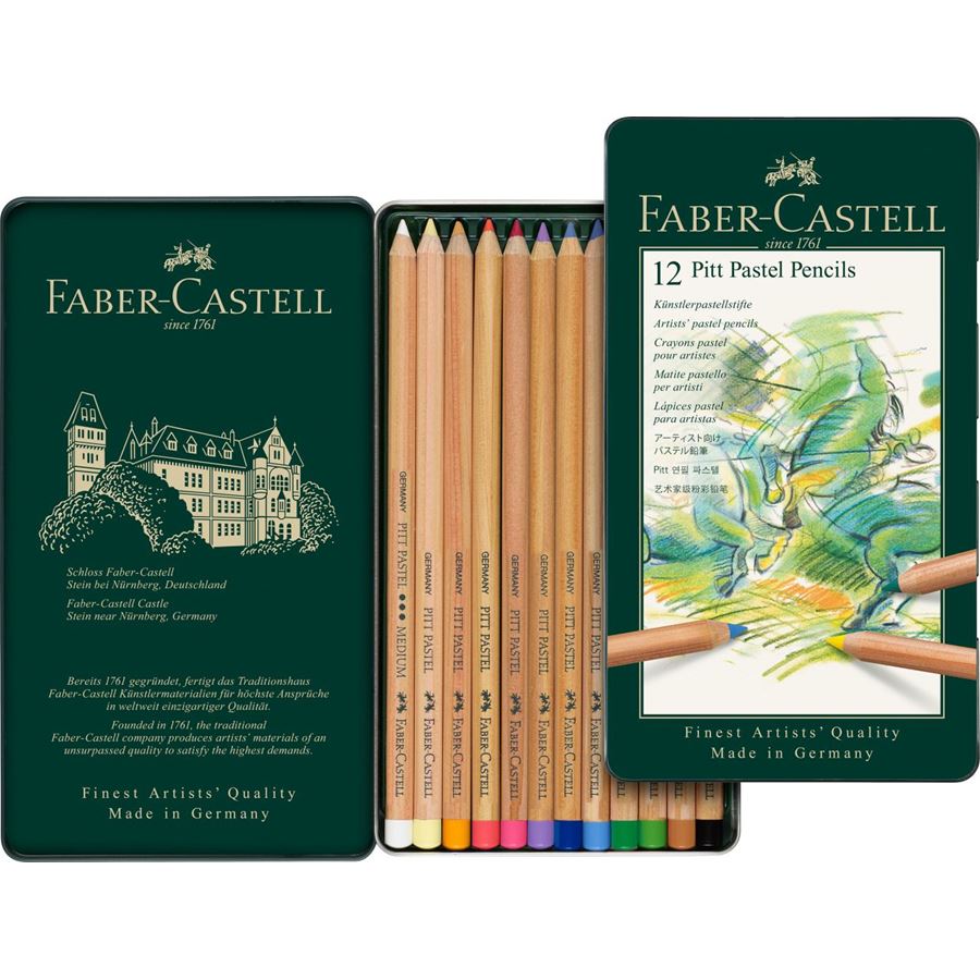 Faber-Castell - Pitt Pastellstift, 12er Metalletui