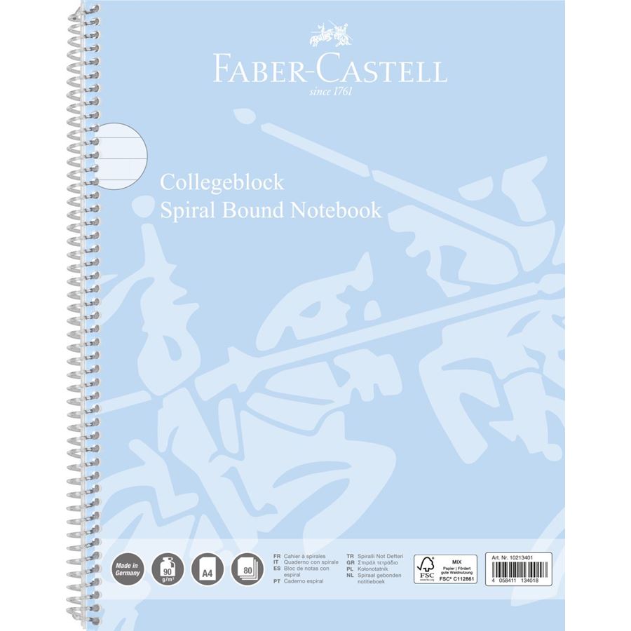Faber-Castell - Collegeblock A4 liniert sky blue
