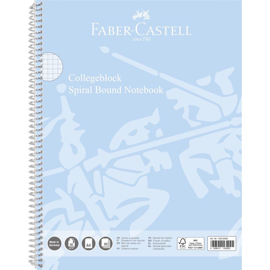 Faber-Castell - Collegeblock A4 kariert sky blue