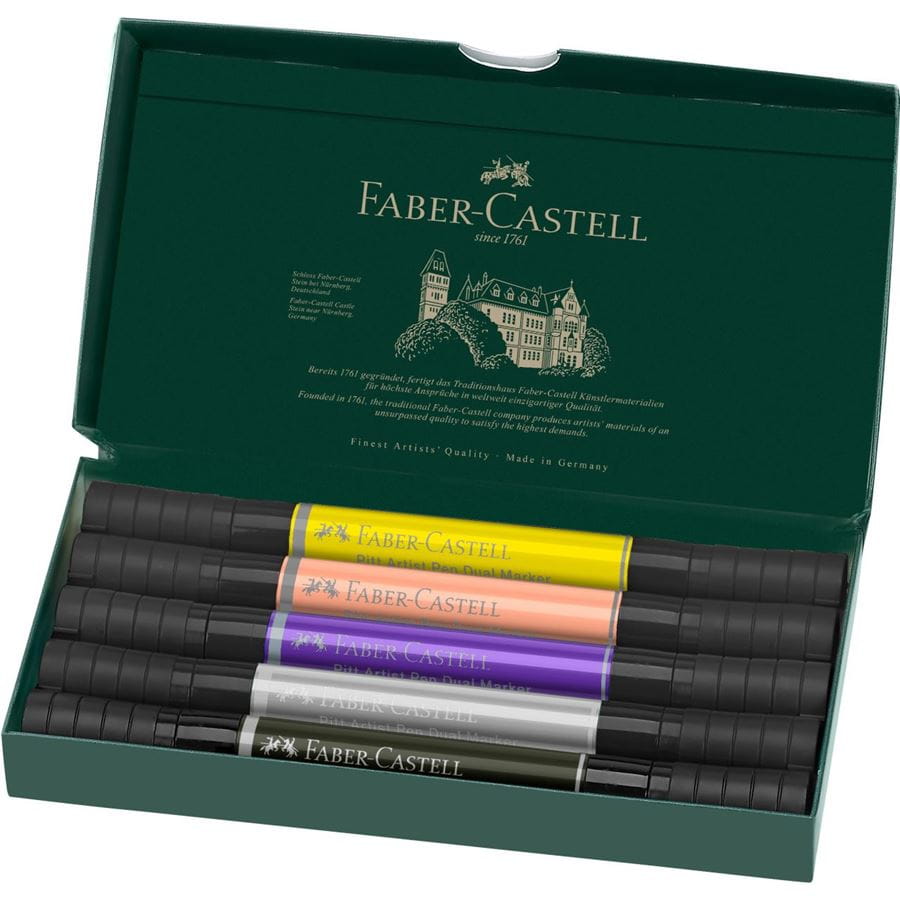 Faber-Castell - Pitt Artist Pen Dual Marker Tuschestift, 5er Etui Fashion