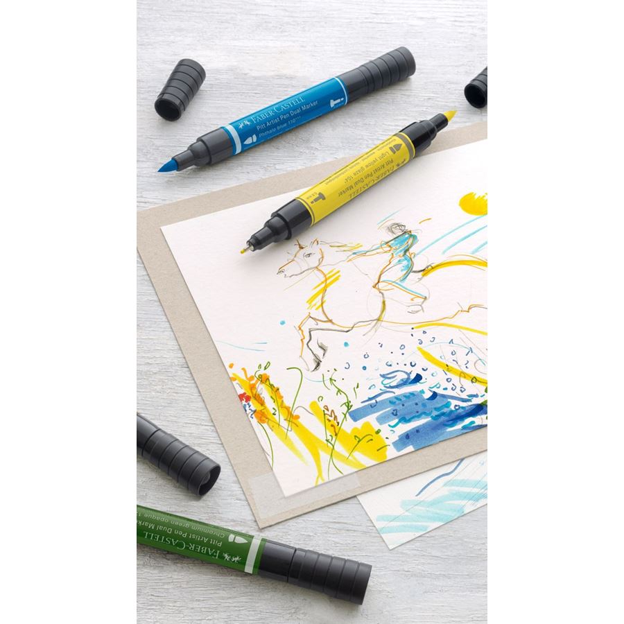 Faber-Castell - Pitt Artist Pen Dual Marker Tuschestift, 10er Kartonetui