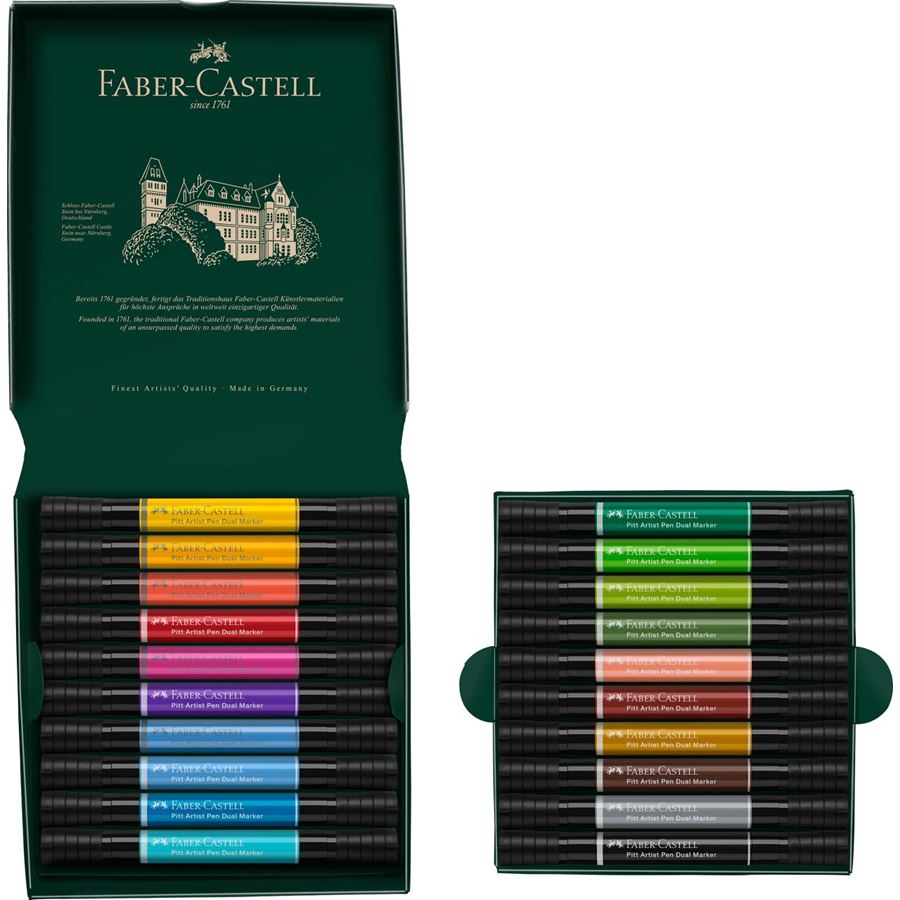 Faber-Castell - Pitt Artist Pen Dual Marker Tuschestift, 20er Kartonetui