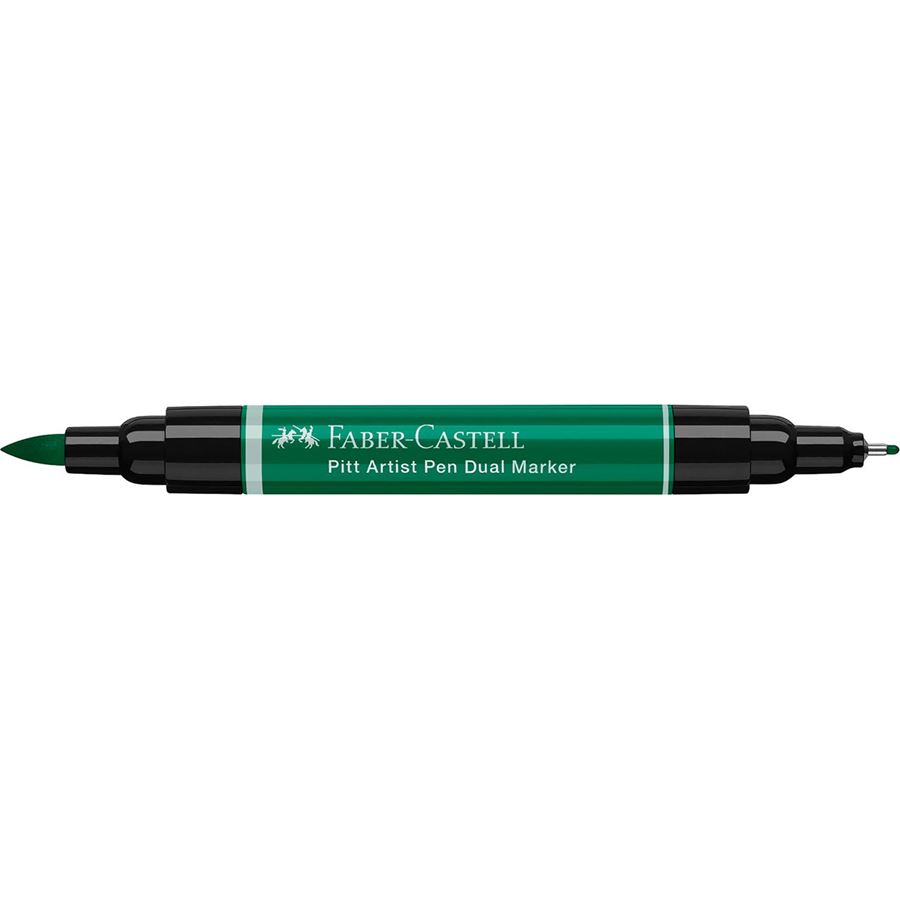 Faber-Castell - Pitt Artist Pen Dual Marker Tuschestift, phthalogrün dunkel