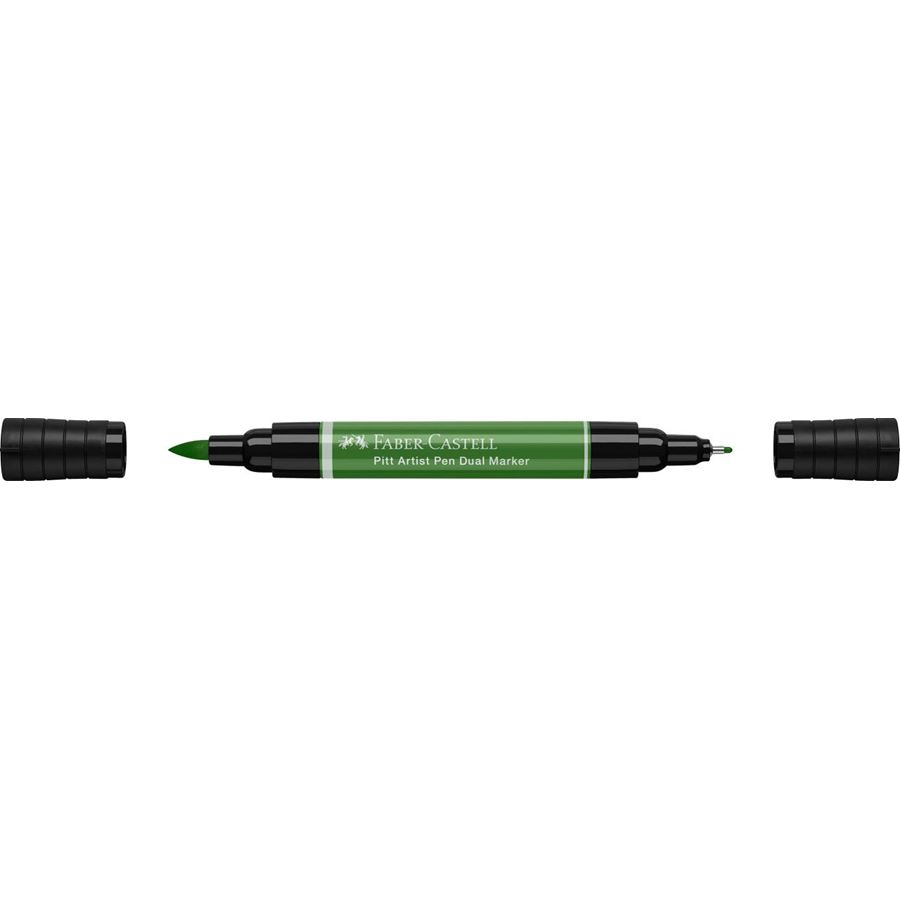 Faber-Castell - Pitt Artist Pen Dual Marker Tuschestift, permanentgrün oliv