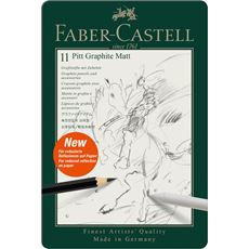 Faber-Castell - Pitt Graphite Matt Set, 11er Metalletui