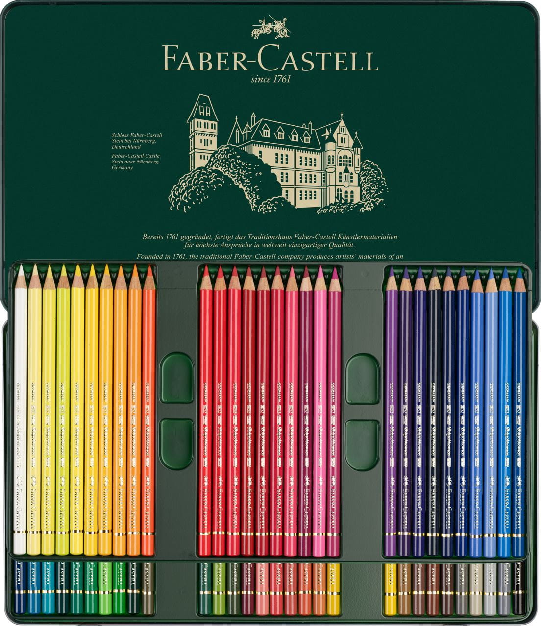 Faber-Castell 115964 Metalletui Aquarellbuntstifte 60er