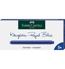 Faber-Castell - Großraum-Standardtintenpatronen, 5x königsblau löschbar