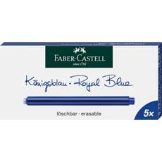 Faber-Castell - Großraum-Standardtintenpatronen, 5x königsblau löschbar