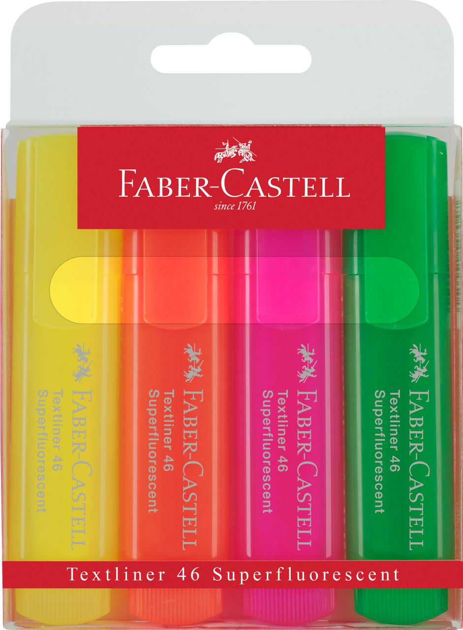 Faber-Castell - Textliner 46 Superfluorescent, 4er Etui