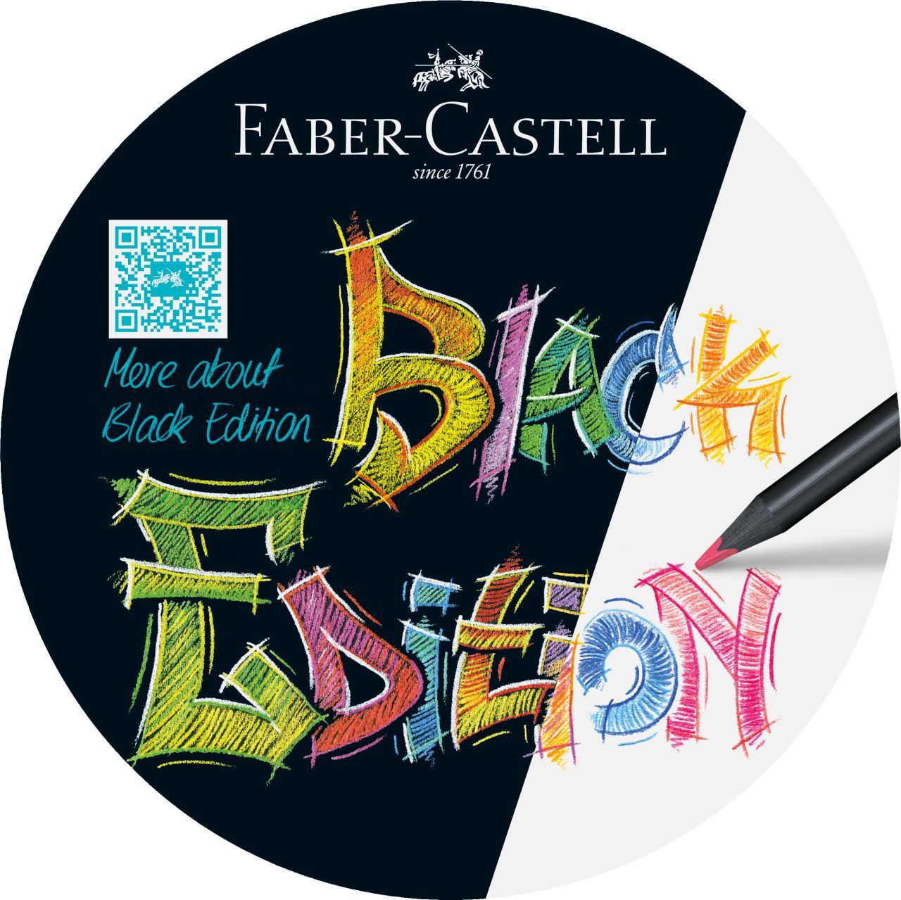 Faber-Castell - Black Edition Buntstifte, 12er Kartonetui