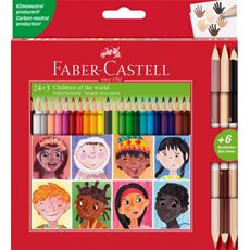 Faber-Castell - Buntstifte Dreikant 24+3 mit Hautfarben