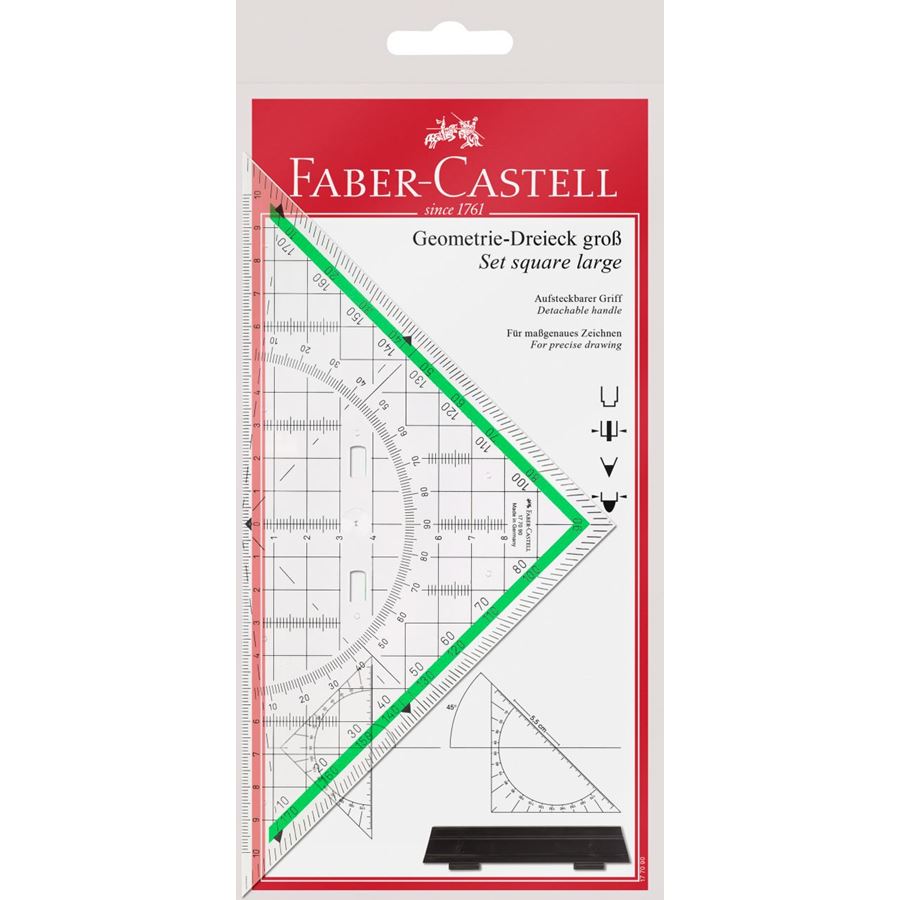 Faber-Castell - Geometrie-Dreieck, groß, mit Griff, 20 cm