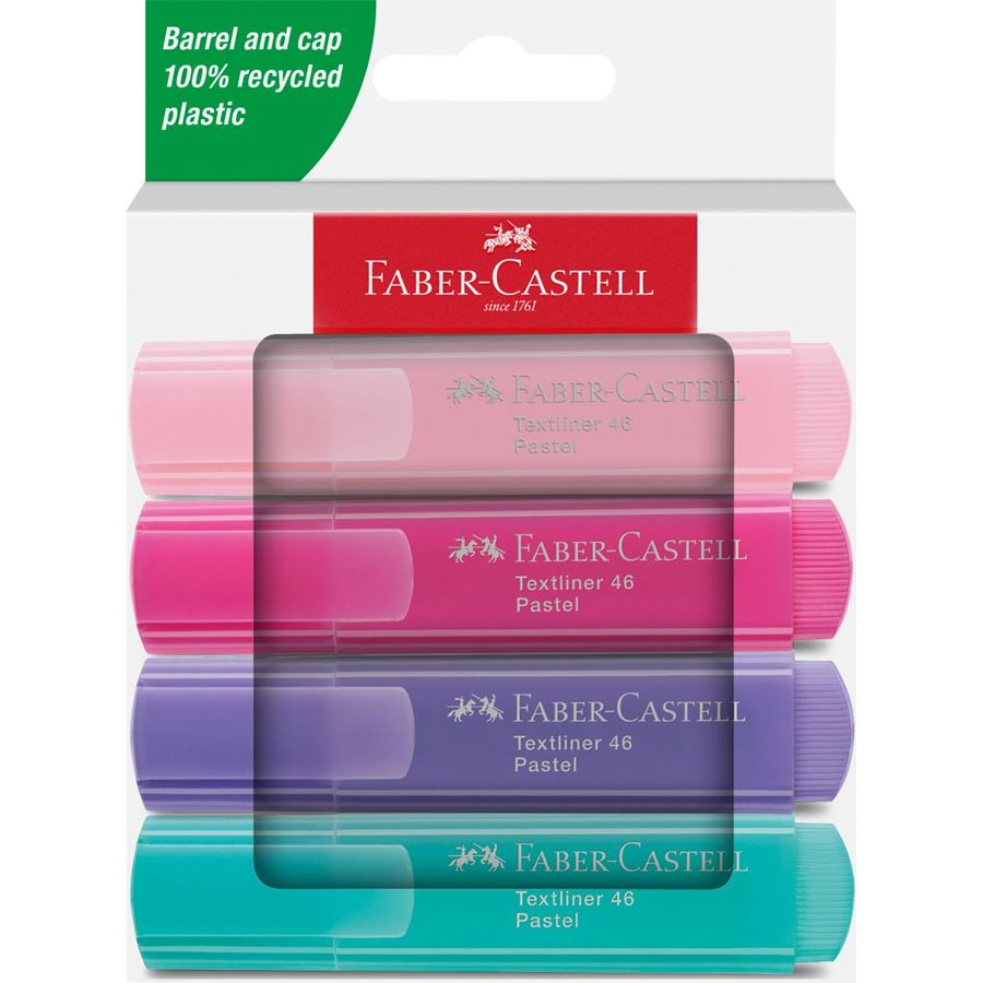 Faber-Castell - Textmarker TL 46 Pastell 4er Kartonetui