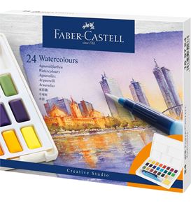 Faber-Castell - Aquarellfarben in Näpfchen, 24er Etui